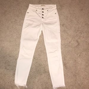 Madewell white 10” high-rise skinny crop jeans